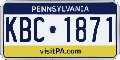 PA license plate KBC1871