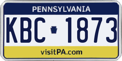 PA license plate KBC1873