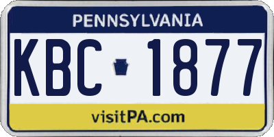 PA license plate KBC1877