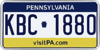 PA license plate KBC1880