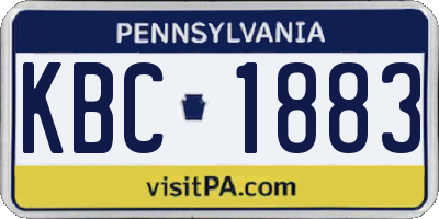 PA license plate KBC1883