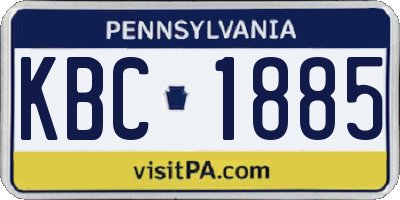 PA license plate KBC1885