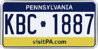 PA license plate KBC1887