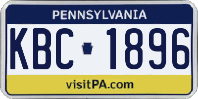 PA license plate KBC1896
