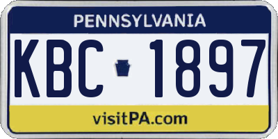 PA license plate KBC1897
