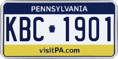 PA license plate KBC1901