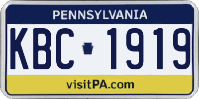 PA license plate KBC1919