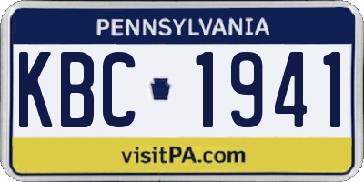 PA license plate KBC1941