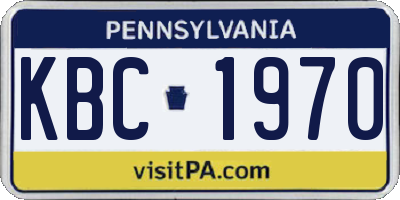 PA license plate KBC1970
