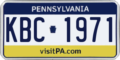 PA license plate KBC1971