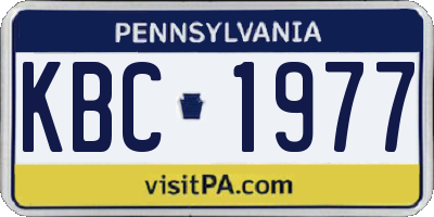 PA license plate KBC1977