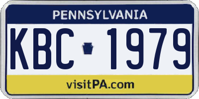 PA license plate KBC1979