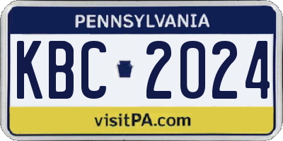 PA license plate KBC2024