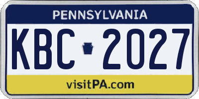 PA license plate KBC2027