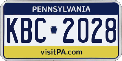PA license plate KBC2028