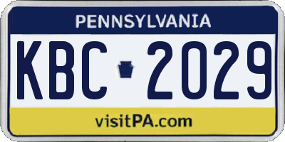 PA license plate KBC2029
