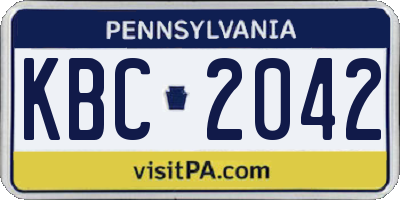 PA license plate KBC2042