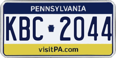PA license plate KBC2044