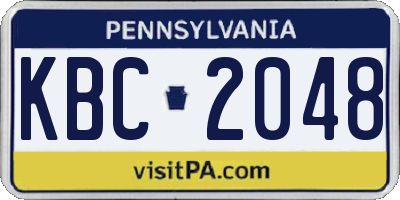 PA license plate KBC2048