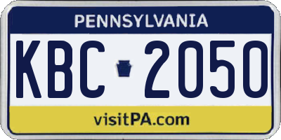 PA license plate KBC2050