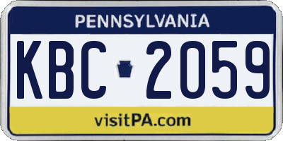 PA license plate KBC2059