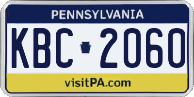 PA license plate KBC2060