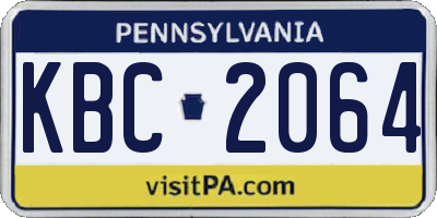 PA license plate KBC2064