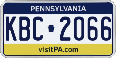 PA license plate KBC2066