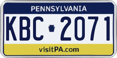 PA license plate KBC2071