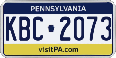 PA license plate KBC2073