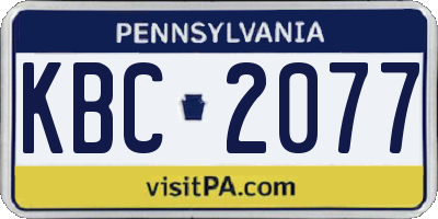 PA license plate KBC2077