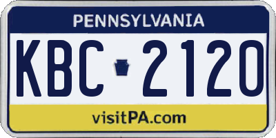 PA license plate KBC2120