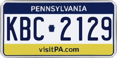 PA license plate KBC2129
