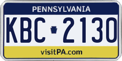 PA license plate KBC2130