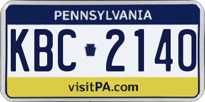 PA license plate KBC2140