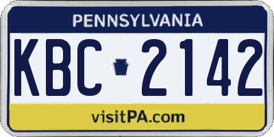 PA license plate KBC2142