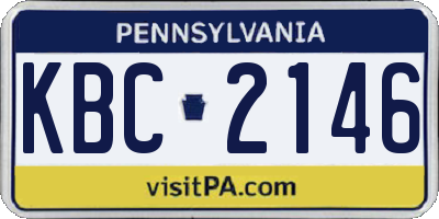 PA license plate KBC2146