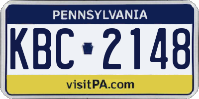 PA license plate KBC2148