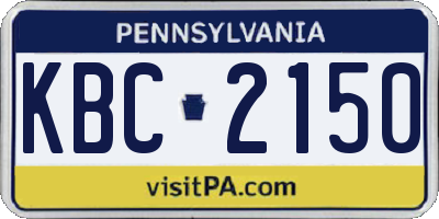 PA license plate KBC2150