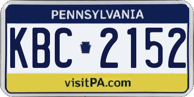 PA license plate KBC2152