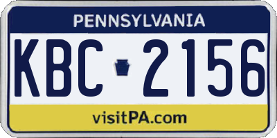 PA license plate KBC2156