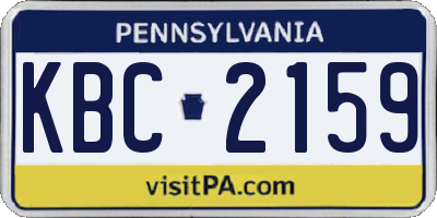PA license plate KBC2159