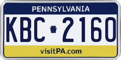 PA license plate KBC2160