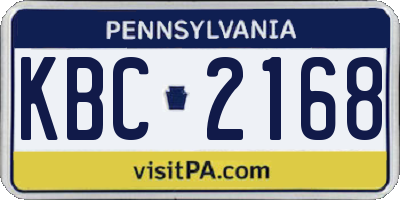 PA license plate KBC2168