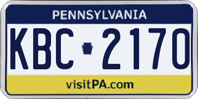 PA license plate KBC2170