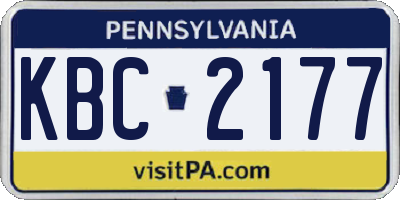 PA license plate KBC2177