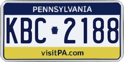 PA license plate KBC2188