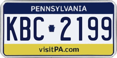 PA license plate KBC2199