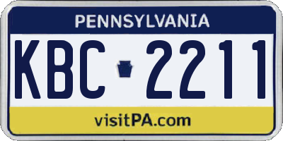 PA license plate KBC2211