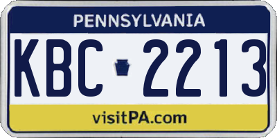PA license plate KBC2213